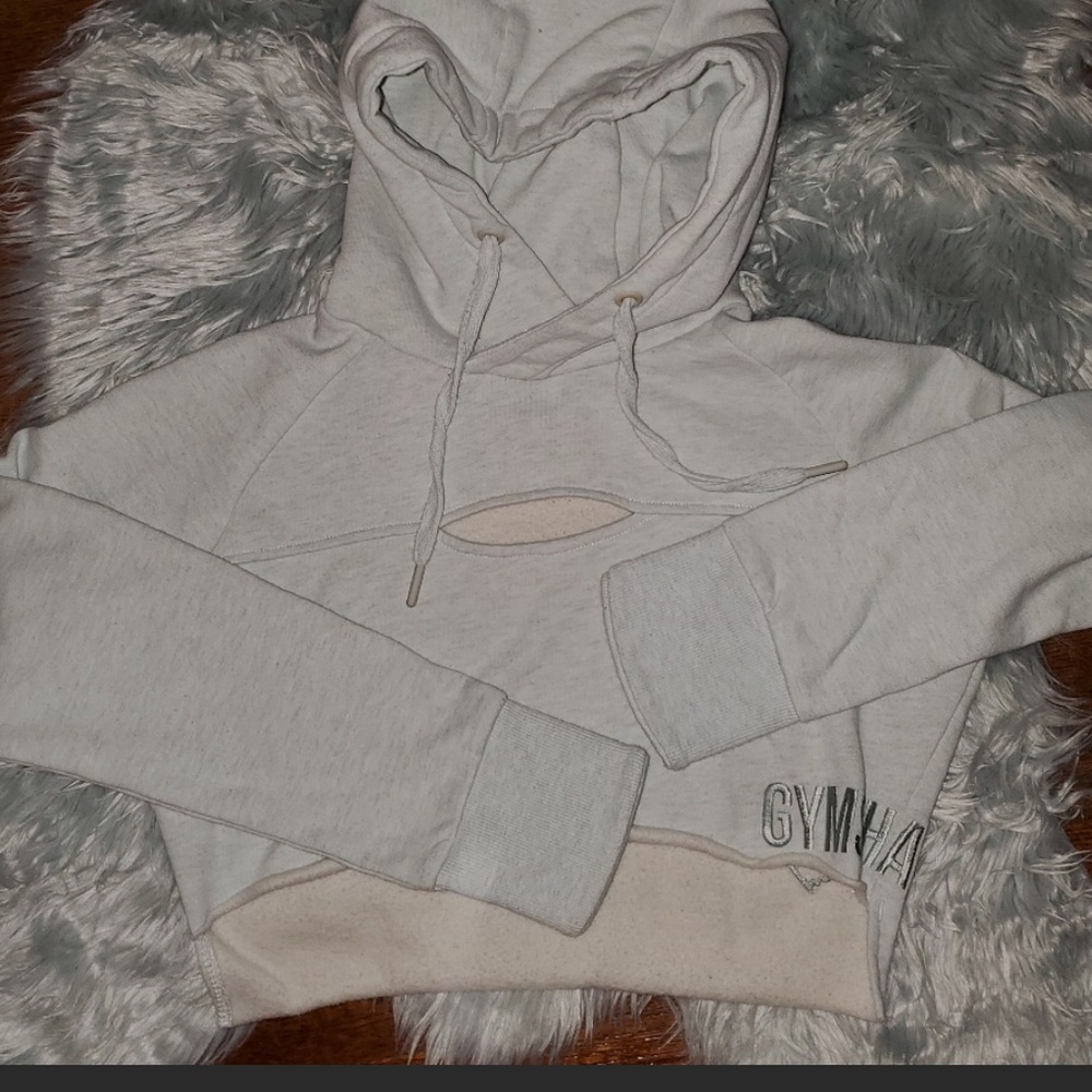 Light blue cropped gymshark sweatshirt